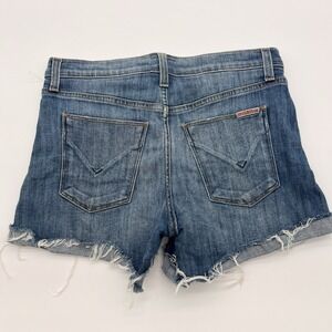 Hudson Valeri Shorts Womens 25 Blue Denim Raw Hem Distressed Ripped